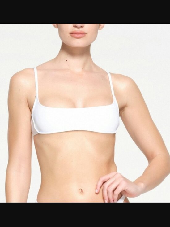 SKIMS Other - NWOT SKIMS Swim Micro Scoop Bikini Top Shade Snow White Size Small